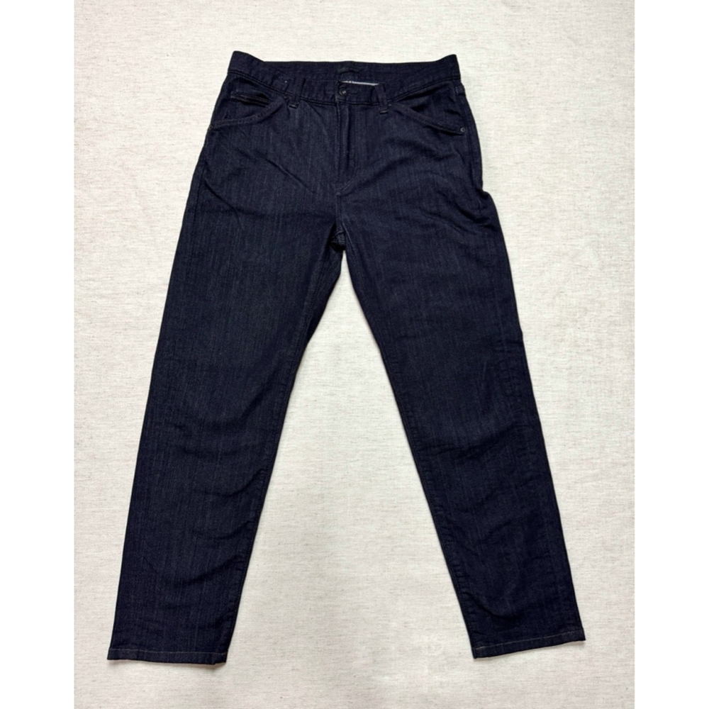 Uniqlo Jeans Women Blue Dark Wash Sz 12 Slim Tapered Middle Rise Denim